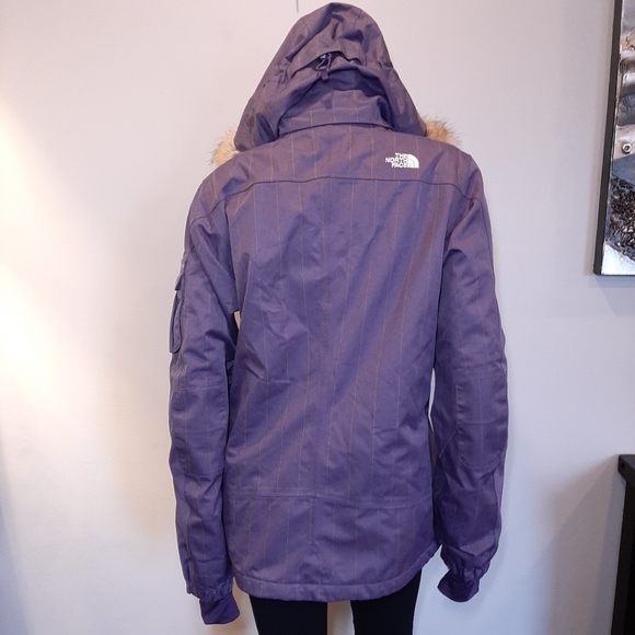 ❌SOLD❌ Baker Deluxe Insulated Ski Jacket Faux Fur Hooded Pinstripe Coat - Picture 6 of 16